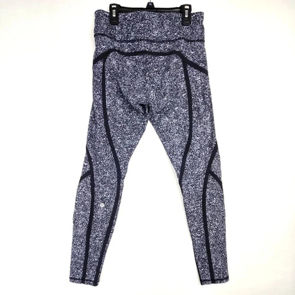 Lululemon Sz 8 Sleek & Strong Tight Leggings Diffuse Starlight Black Speckled - Picture 2 of 15